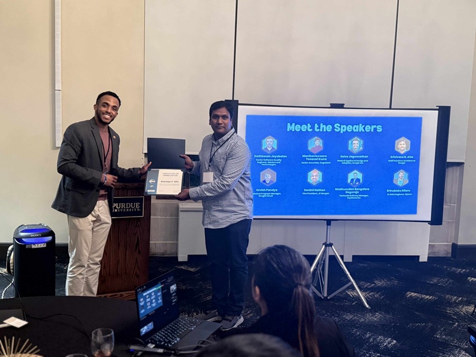 Srinivasa R. Atta being warmly welcomed by the Toastmasters Club President.